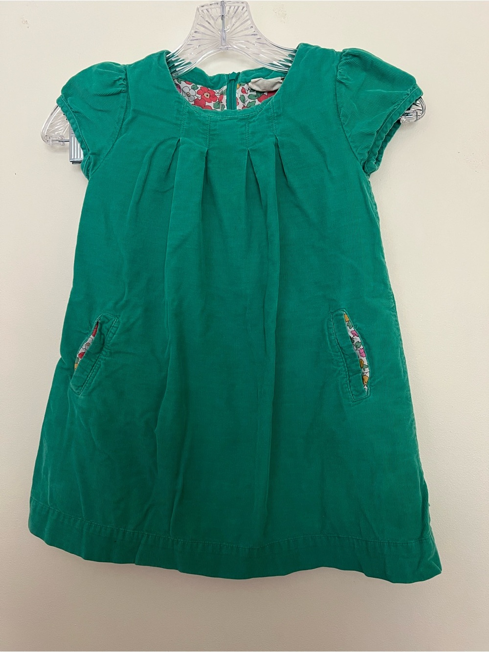 Mini Boden Emerald Green Corduroy Pocket Dress